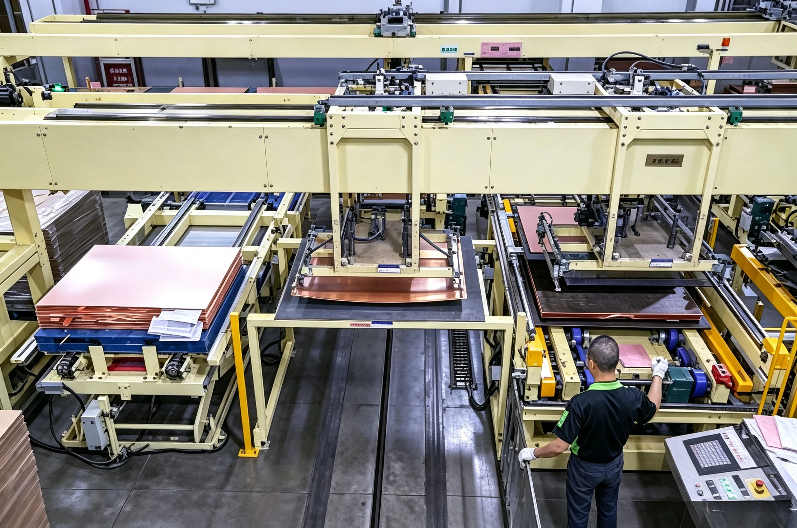 Automated CCL copper clad laminate sheet handling and stacking machine